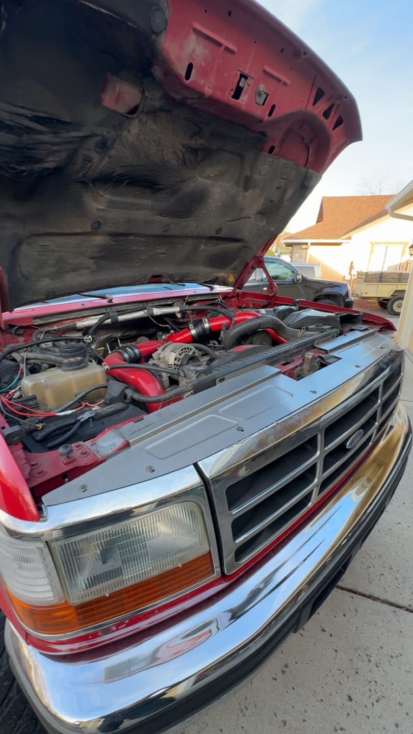 (1992-1997) OBS Ford Core Support Cover | Single Piece Bead Rolled