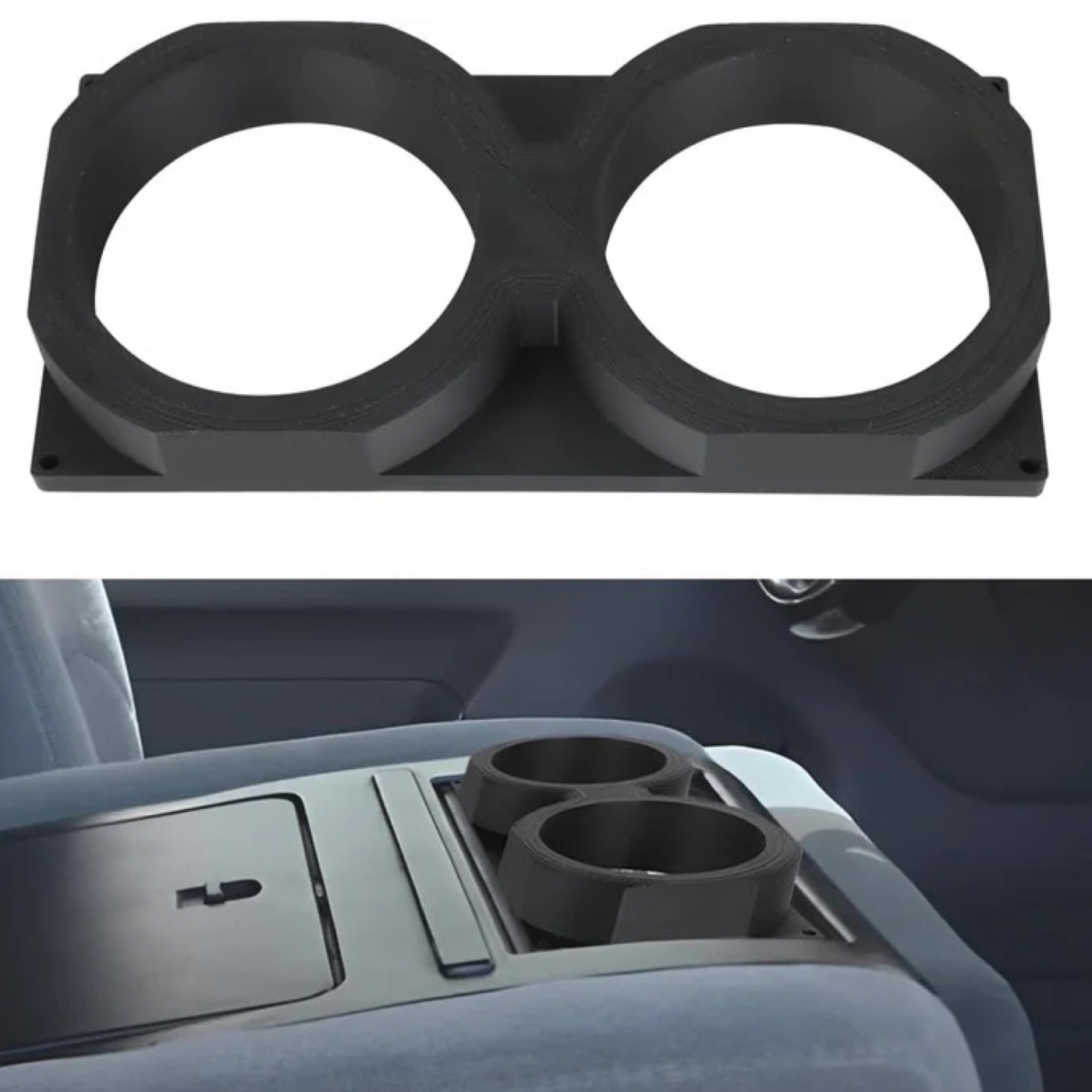 OBS FORD - Dual Cup Holder for 1992-1997 F250 F350 Center Console Black Cup Holder