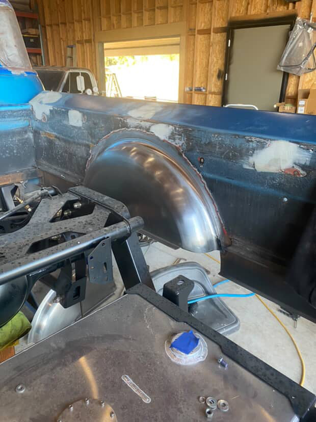 1953-1956 Ford F100 Pickup Truck Custom Bed STEEL REAR WHEEL TUBS 3"