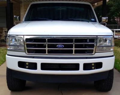 OBS Ford 08-10 SuperDuty Bumper Conversion Brackets 94-97 7.3L Powerstroke F Series / Bronco (Black Powder Coat)
